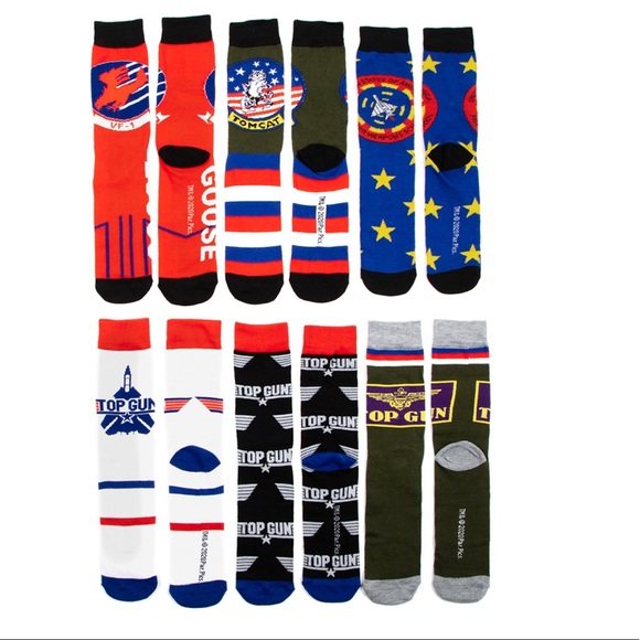 Top Gun 6 pack socks by Bioworld - Picture 2 of 4